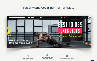 Fitness Facebook Cover Banner Design Template-02