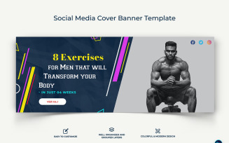 Fitness Facebook Cover Banner Design Template-06