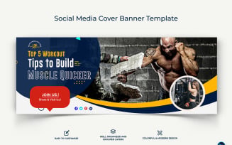 Fitness Facebook Cover Banner Design Template-07
