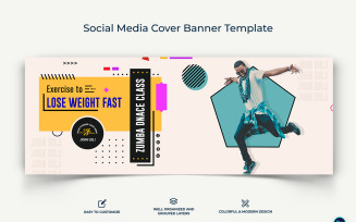 Fitness Facebook Cover Banner Design Template-10