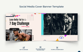 Fitness Facebook Cover Banner Design Template-11
