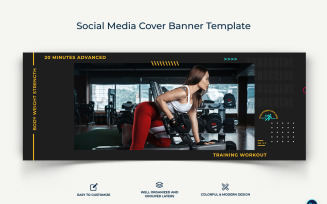 Fitness Facebook Cover Banner Design Template-13