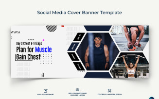 Fitness Facebook Cover Banner Design Template-15