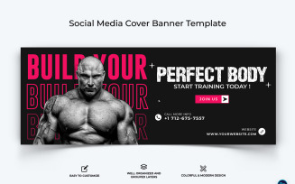 Fitness Facebook Cover Banner Design Template-22