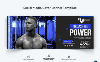 Fitness Facebook Cover Banner Design Template-24