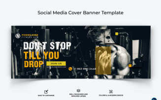 Fitness Facebook Cover Banner Design Template-31
