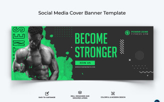Fitness Facebook Cover Banner Design Template-32