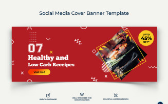 Food and Restaurant Facebook Cover Banner Design Template-04
