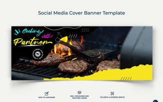 Food and Restaurant Facebook Cover Banner Design Template-09