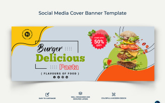Food and Restaurant Facebook Cover Banner Design Template-11