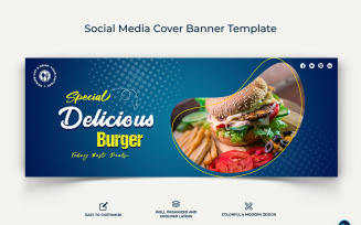 Food and Restaurant Facebook Cover Banner Design Template-12