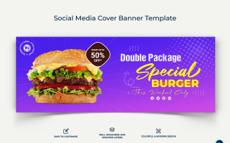 Food and Restaurant Facebook Cover Banner Design Template-14