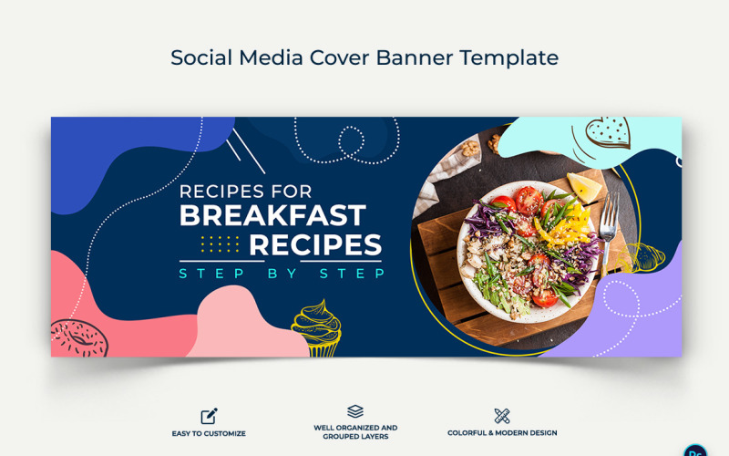 Food and Restaurant Facebook Cover Banner Design Template-24 Social Media