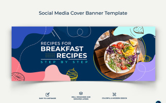 Food and Restaurant Facebook Cover Banner Design Template-24