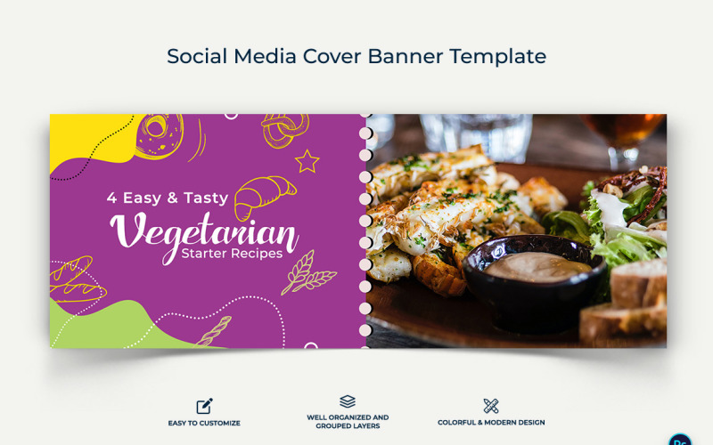 Food and Restaurant Facebook Cover Banner Design Template-25 Social Media