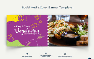 Food and Restaurant Facebook Cover Banner Design Template-25