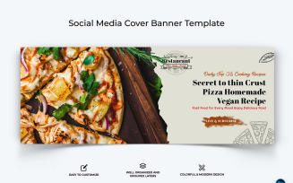 Food and Restaurant Facebook Cover Banner Design Template-28