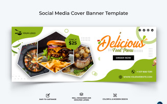 Food and Restaurant Facebook Cover Banner Design Template-36