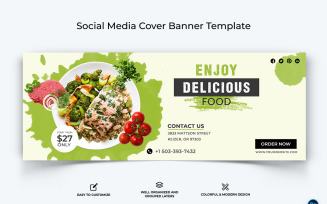 Food and Restaurant Facebook Cover Banner Design Template-37
