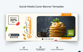 Food and Restaurant Facebook Cover Banner Design Template-40