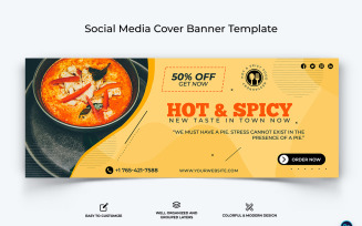 Food and Restaurant Facebook Cover Banner Design Template-41