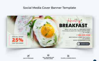 Food and Restaurant Facebook Cover Banner Design Template-42