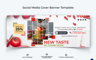 Food and Restaurant Facebook Cover Banner Design Template-47