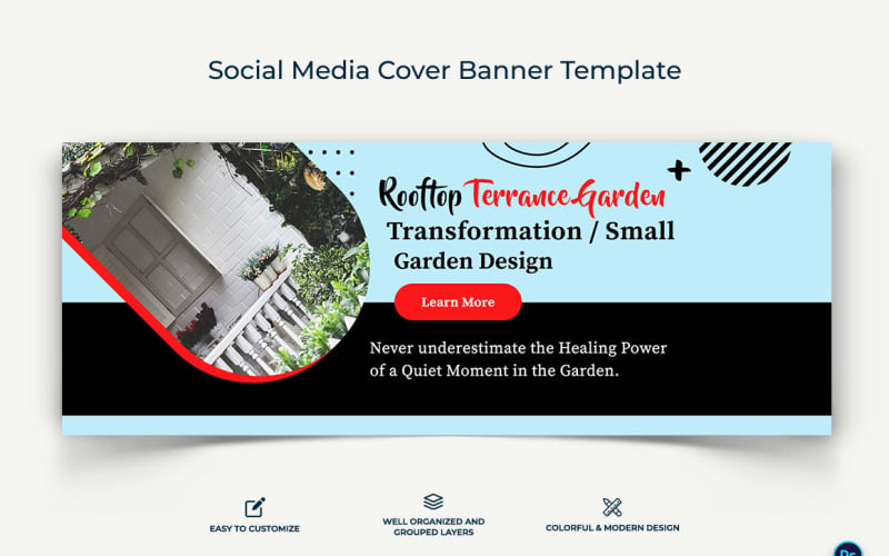 Home Gardening Facebook Cover Banner Design Template-03 Social Media