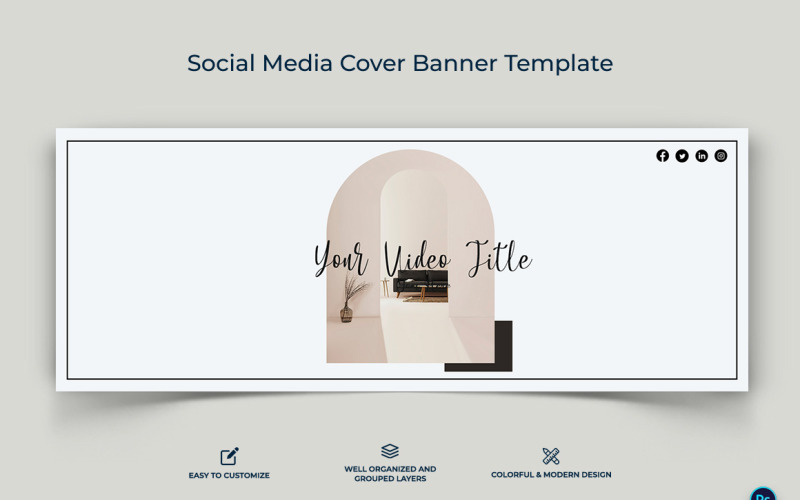 Interior Minimal Facebook Cover Banner Design Template-05 Social Media