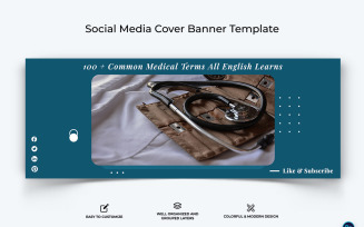 Medical and Hospital Facebook Cover Banner Design Template-04