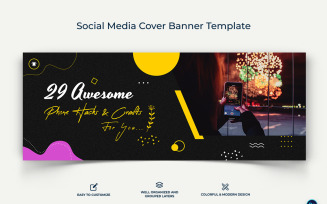 Mobile Tips Facebook Cover Banner Design Template-01