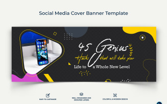 Mobile Tips Facebook Cover Banner Design Template-02