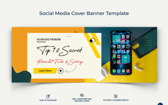Mobile Tips Facebook Cover Banner Design Template-03