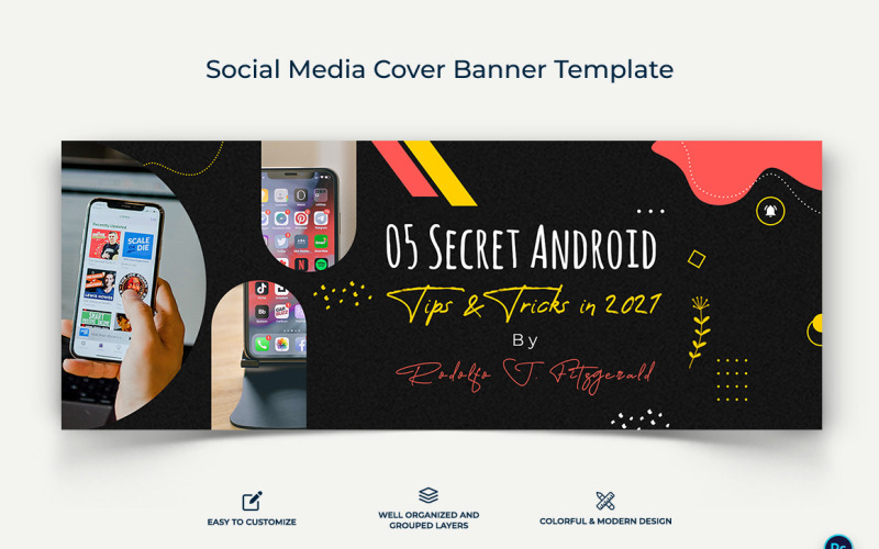 Mobile Tips Facebook Cover Banner Design Template-04 Social Media