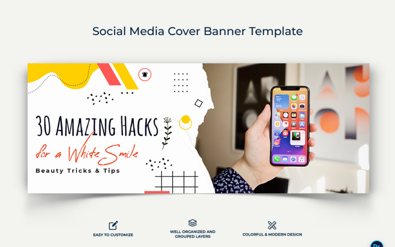 Mobile Tips Facebook Cover Banner Design Template-05 Social Media