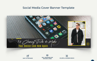 Mobile Tips Facebook Cover Banner Design Template-08