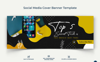 Mobile Tips Facebook Cover Banner Design Template-11