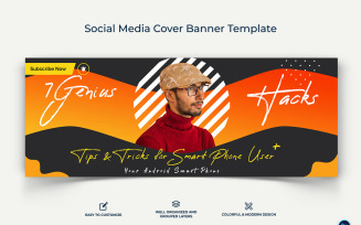 Mobile Tips Facebook Cover Banner Design Template-13
