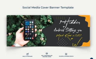 Mobile Tips Facebook Cover Banner Design Template-14