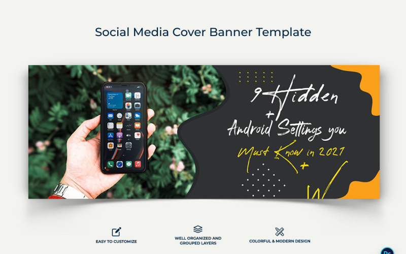 Mobile Tips Facebook Cover Banner Design Template-14 Social Media