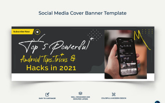 Mobile Tips Facebook Cover Banner Design Template-15