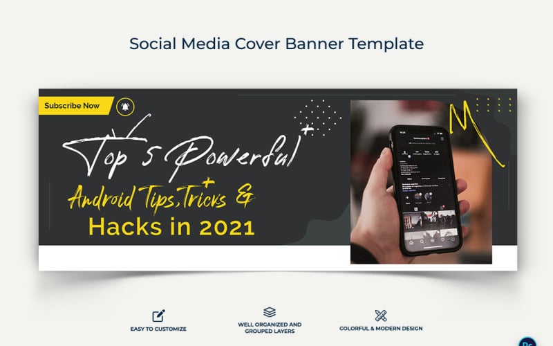 Mobile Tips Facebook Cover Banner Design Template-15 Social Media