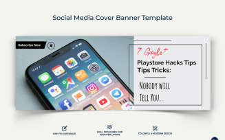 Mobile Tips Facebook Cover Banner Design Template-16