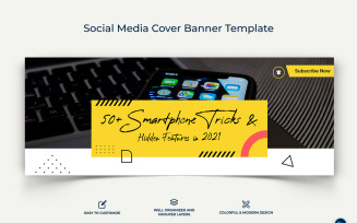 Mobile Tips Facebook Cover Banner Design Template-17