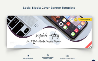 Mobile Tips Facebook Cover Banner Design Template-18