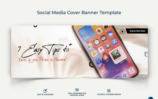 Mobile Tips Facebook Cover Banner Design Template-19