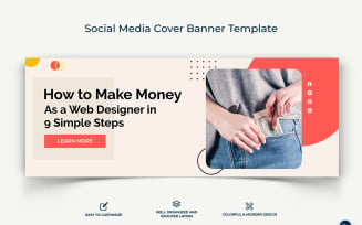 Online Money Earnings Facebook Cover Banner Design Template-05