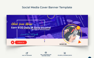 Online Money Earnings Facebook Cover Banner Design Template-11