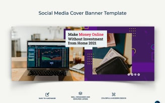 Online Money Earnings Facebook Cover Banner Design Template-19