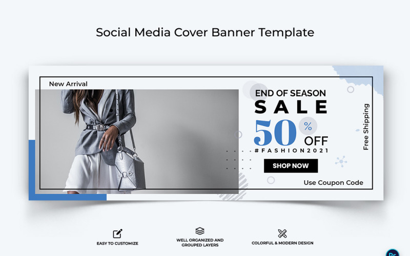 Sale and Offer Facebook Cover Banner Design Template-01 Social Media